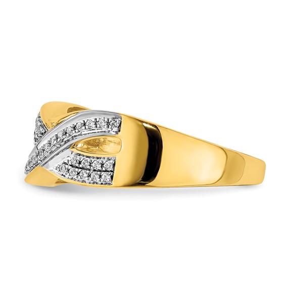 14k Polished 1/6 carat Diamond Ring