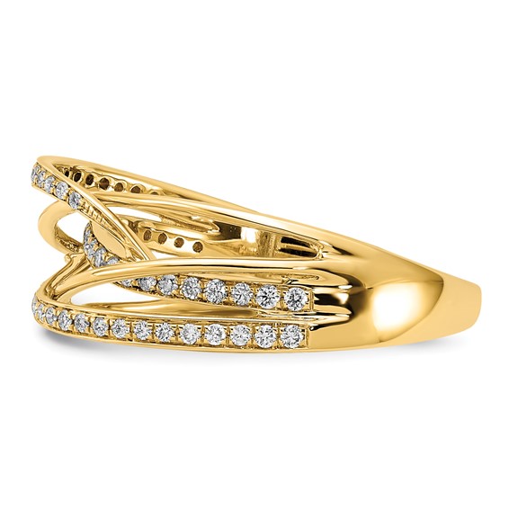 14k Polished 1/4 carat Diamond Woven Ring