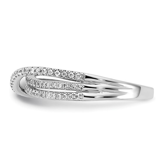 14k White Gold 1/4 carat Diamond 3-Strand Ring