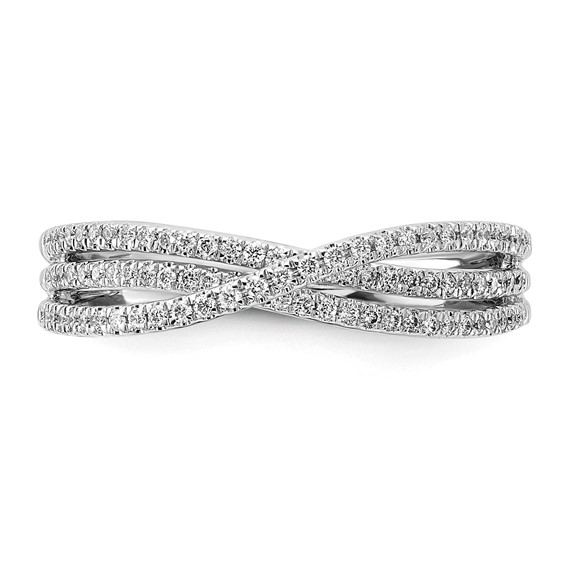 14k White Gold 1/4 carat Diamond 3-Strand Ring