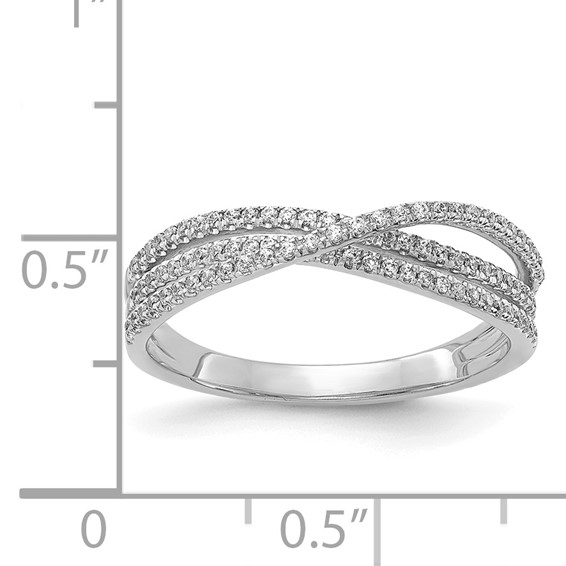 14k White Gold 1/4 carat Diamond 3-Strand Ring