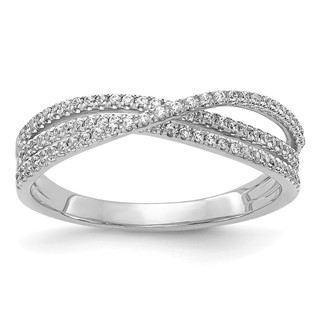 14k White Gold 1/4 carat Diamond 3-Strand Ring