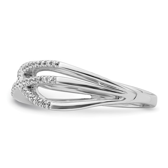 14k White Gold 1/4 carat Diamond 3-Strand Ring