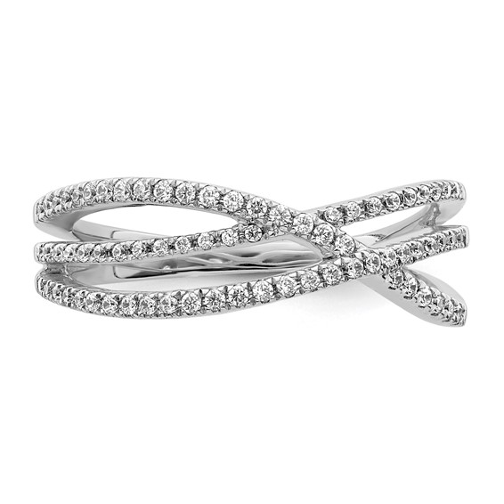 14k White Gold 1/4 carat Diamond 3-Strand Ring