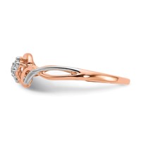 14K Two-Tone Rose and White Gold 0.17 Carat Lab Grown Diamond VS SI+ G+ Complete Three Stone Twist Ring view 3