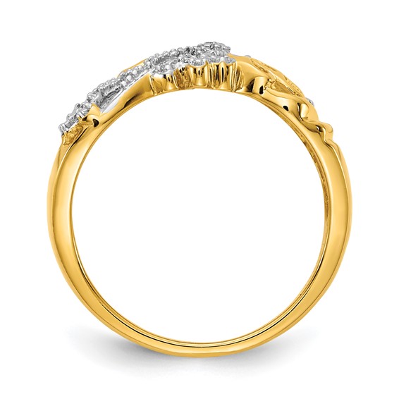 14k and White Rhodium Diamond Dragonfly Ring