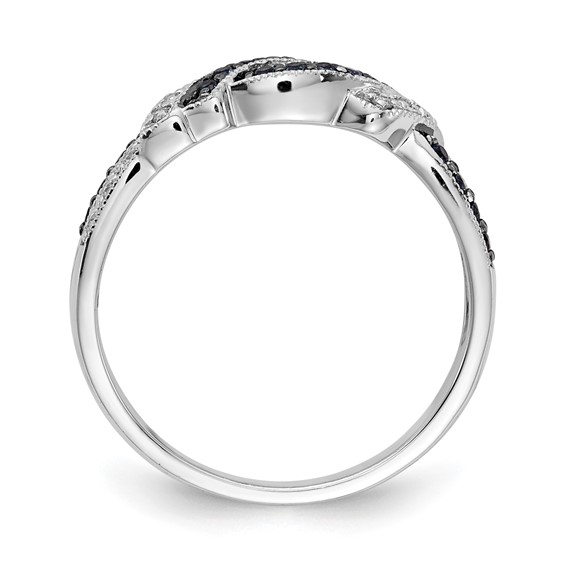 14k Yellow Gold w/Black Rhodium White and Blue Diamond Ring