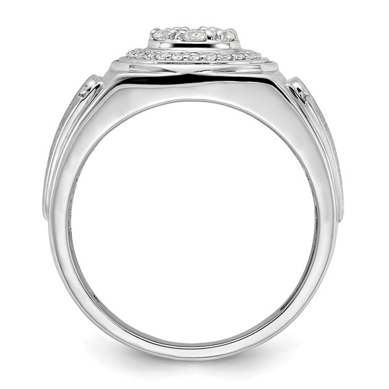 IBGoodman 14k White Gold 1/2 carat Lab Grown Diamond VS/SI+ G+ Complete Men's Ring