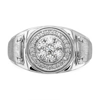 IBGoodman 14K White Gold 0.50 Carat Lab Grown Diamond VS SI+ G+ Complete Men's Ring view 4