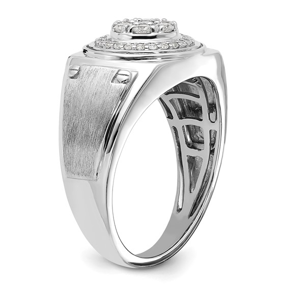 IBGoodman 14k White Gold 1/2 carat Lab Grown Diamond VS/SI+ G+ Complete Men's Ring