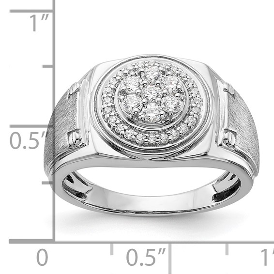 IBGoodman 14k White Gold 1/2 carat Lab Grown Diamond VS/SI+ G+ Complete Men's Ring