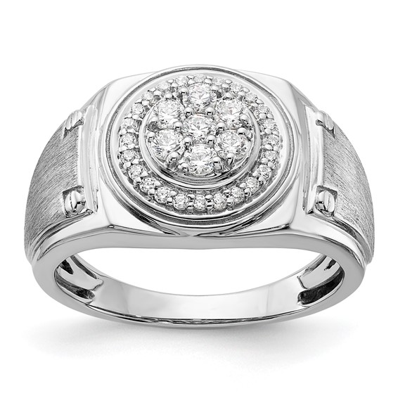 IBGoodman 14k White Gold 1/2 carat Lab Grown Diamond VS/SI+ G+ Complete Men's Ring
