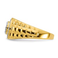 IBGoodman 10K Yellow Gold 0.50 Carat Lab Grown Diamond VS SI+ G+ Complete Men's Ring view 2