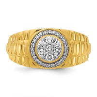 IBGoodman 10K Yellow Gold 0.50 Carat Lab Grown Diamond VS SI+ G+ Complete Men's Ring view 3