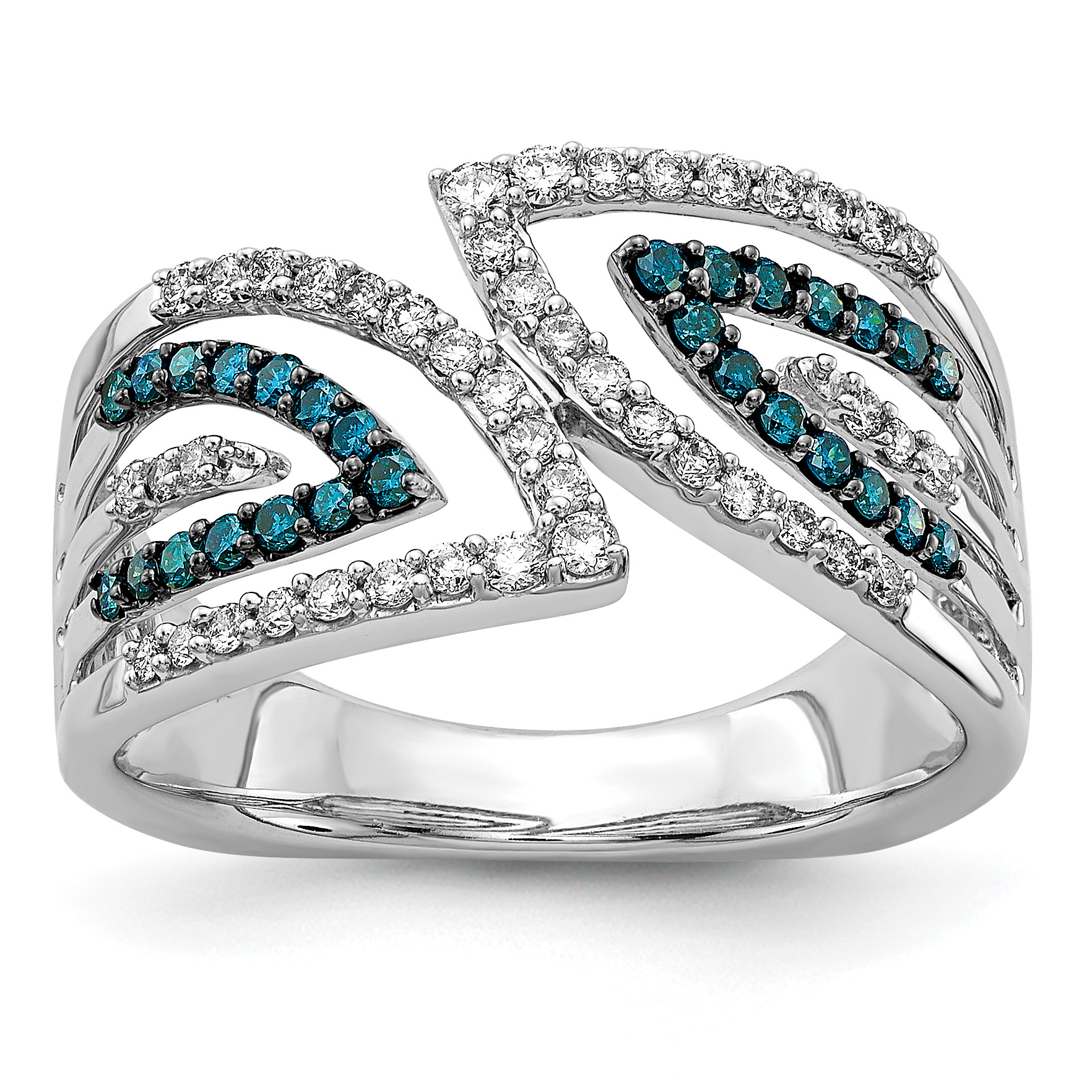 14k White Gold Blue/White Fancy Diamond Ring (RM5691-BD-050-WA)