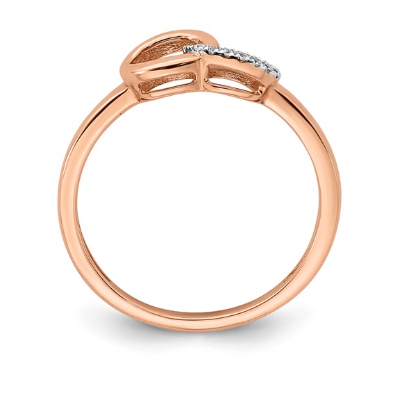 10K Rose Gold Diamond Ring 15-Rd 0.9MM - Mel:S45