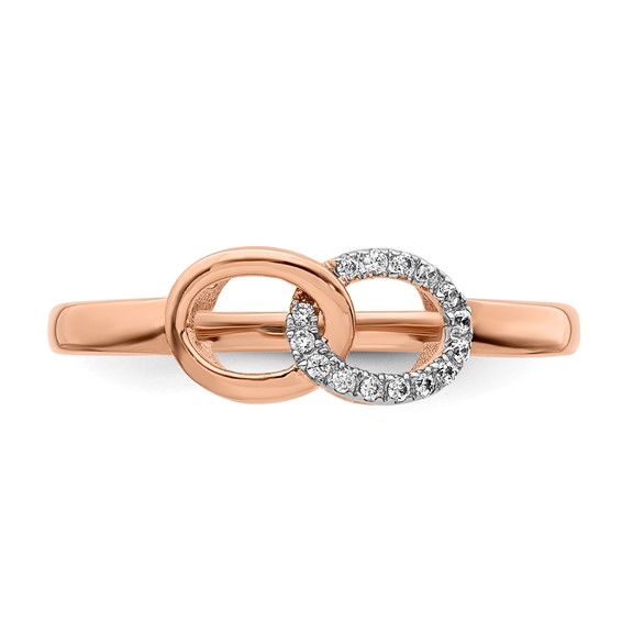 10K Rose Gold Diamond Ring 15-Rd 0.9MM - Mel:S45