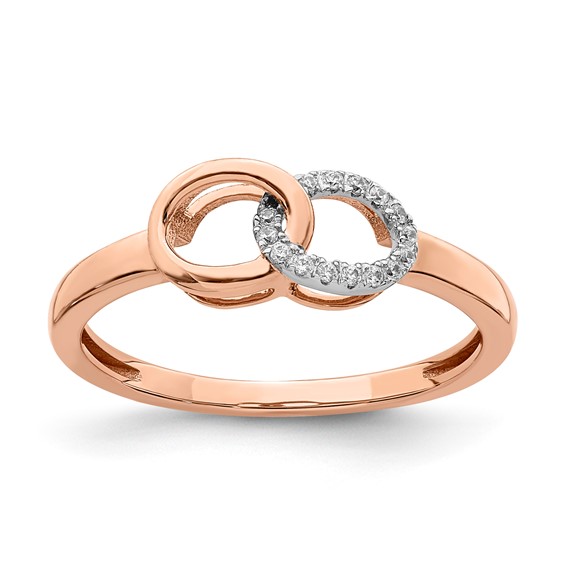 10K Rose Gold Diamond Ring 15-Rd 0.9MM - Mel:S45