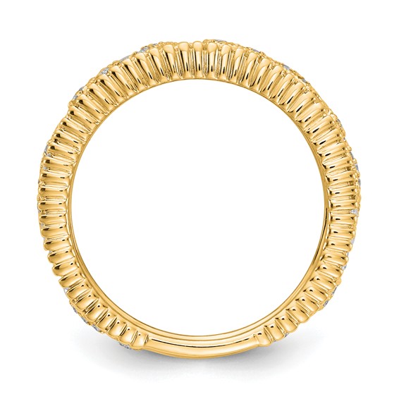 14k Yellow Gold Flower Design Diamond Ring