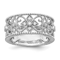14K White Gold 0.25 Carat Lab Grown Diamond VS SI+ G+ Complete Fashion Band view 1