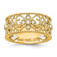 14K Yellow Gold 0.25 Carat Lab Grown Diamond VS SI+ G+ Complete Fashion Band view 1