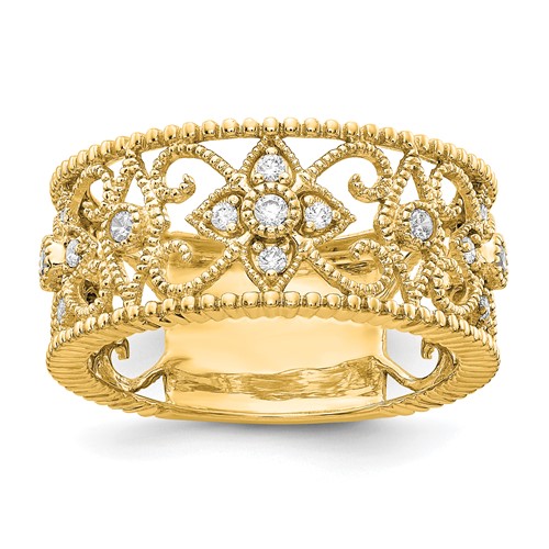 14K Yellow Gold 0.25 Carat Lab Grown Diamond VS SI+ G+ Complete Fashion Band