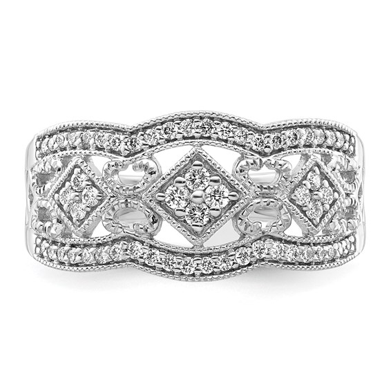 14k White Gold 1/4 carat Diamond Vintage Ring