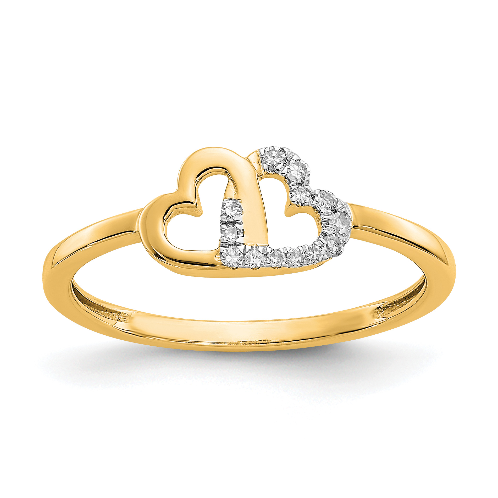 14k Diamond Double Heart Ring (RM5711-007-YA)