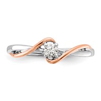 First Promise 14K Two-tone Rose and White Gold 0.12 Carat Lab Grown Diamond VS SI+ G+ Complete Petite Engagement Ring view 4