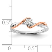 First Promise 14K Two-tone Rose and White Gold 0.12 Carat Lab Grown Diamond VS SI+ G+ Complete Petite Engagement Ring view 5