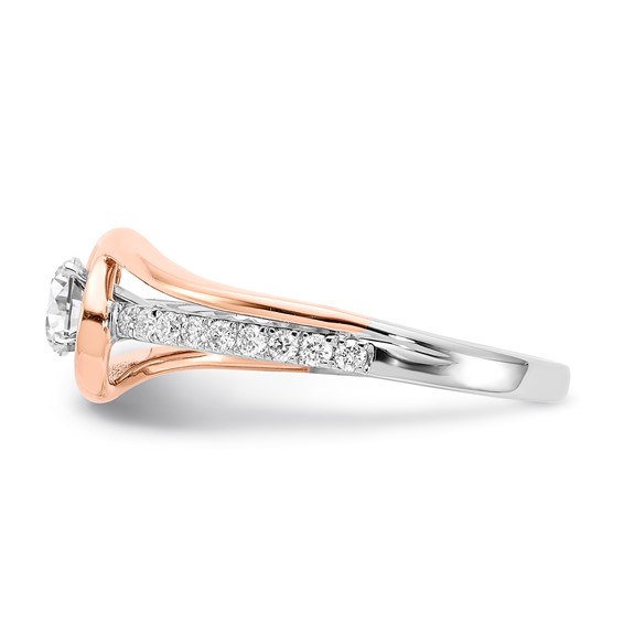 14K White/Rose Gold Diamond Eng Ring