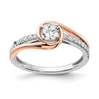14K White/Rose Gold Diamond Eng Ring