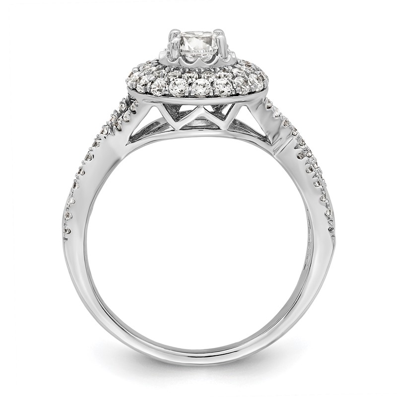 10K White Gold Eternal Promise Lab Grown VS/SI+ G+ Dia Halo Complete Ring
