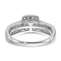 10K White Gold 1 Carat Lab Grown Diamond VS SI+ G+ Round Complete Halo Engagement Ring view 5