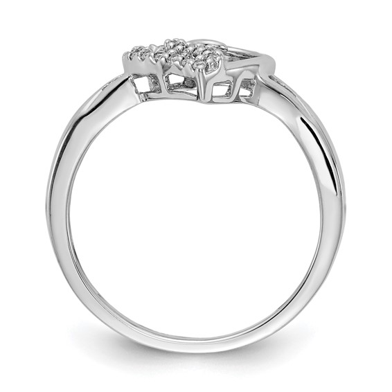 14k White Gold 1/10 carat Diamond Heart Ring