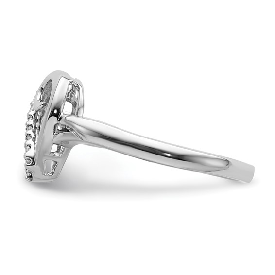 14k White Gold 1/10 carat Diamond Heart Ring