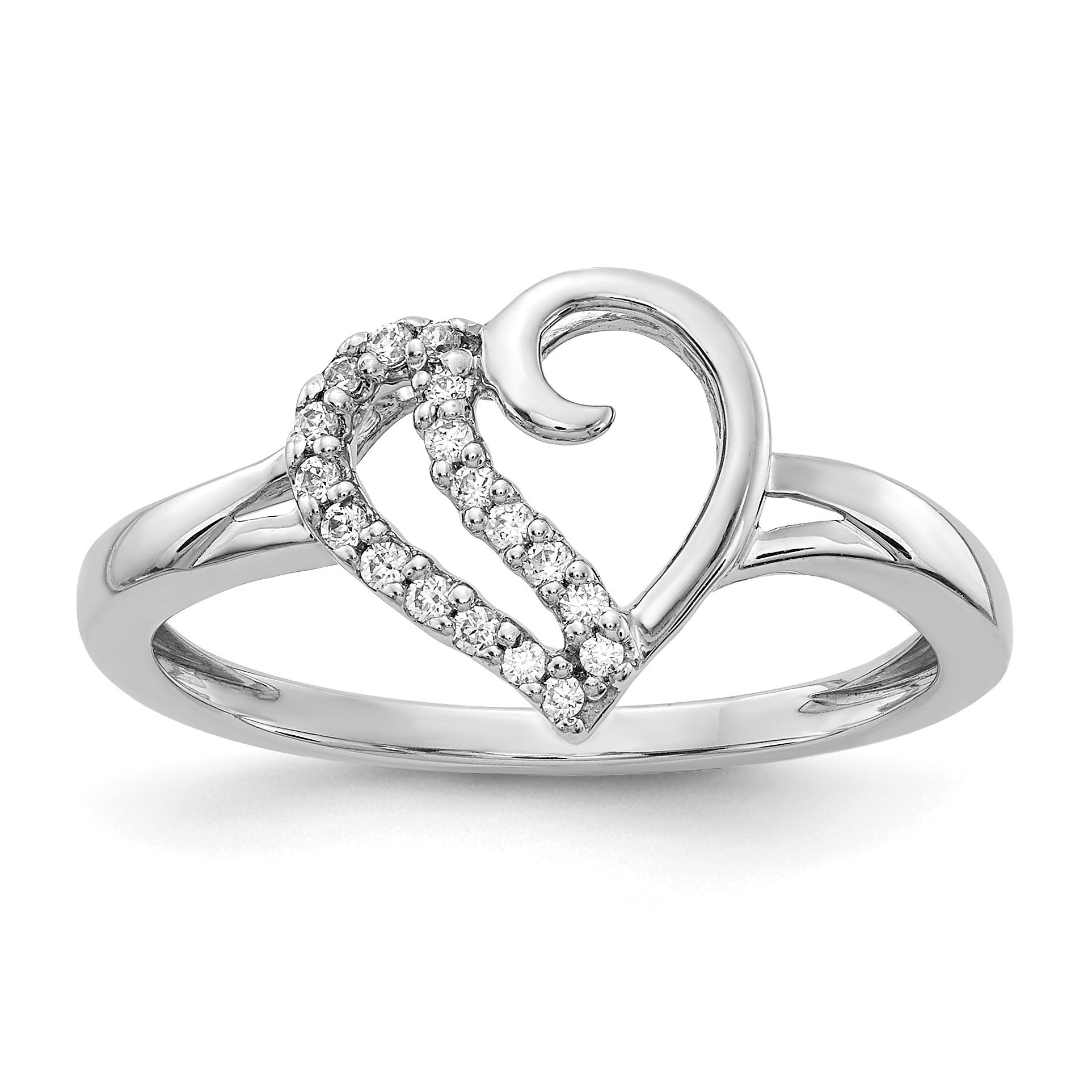 14k White Gold Diamond Heart Ring (RM5720-010-WA)