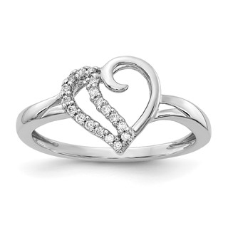 14k White Gold 1/10 carat Diamond Heart Ring