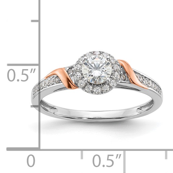 Sterling Silver w/Rose Plate & CZ Semi-mount Engagement Ring