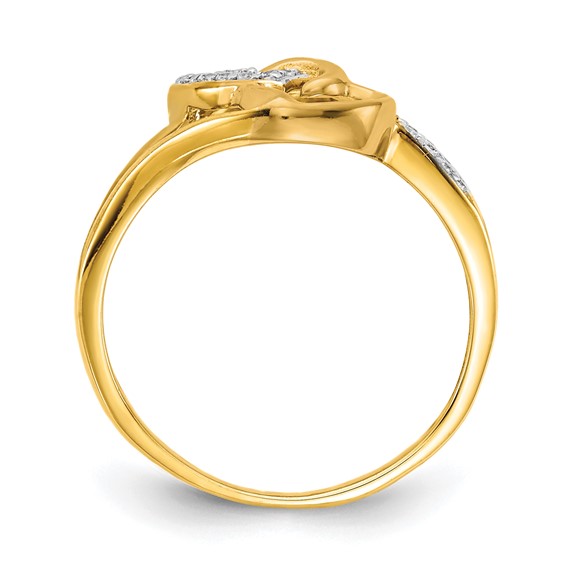 Gold Polished Diamond Heart Rings