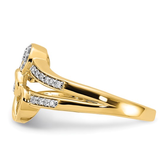 Gold Polished Diamond Heart Rings