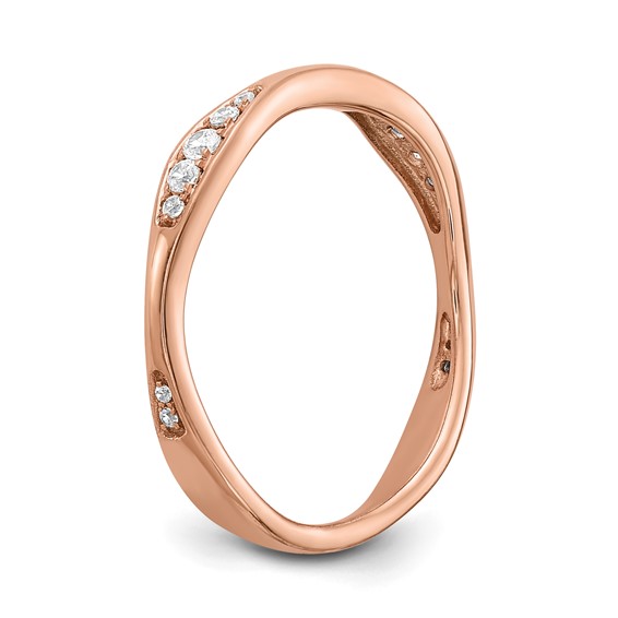 14k Rose Gold Diamond Wedding Band