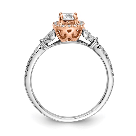 Sterling Silver w/Rose Plate & CZ Semi-mount Engagement Ring