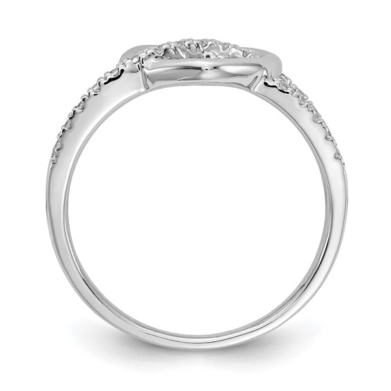 14k White Gold 1/8 carat Diamond Heart Ring