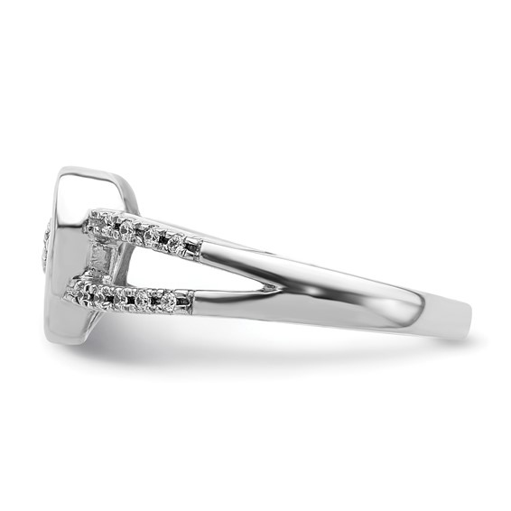 14k White Gold 1/8 carat Diamond Heart Ring