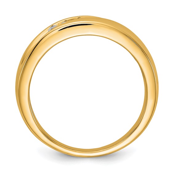 14k Yellow Gold Diamond Men's Ring