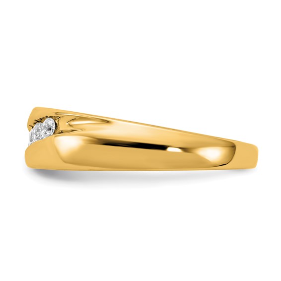 14k Yellow Gold Diamond Men's Ring