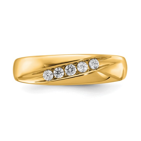 14k Yellow Gold Diamond Men's Ring