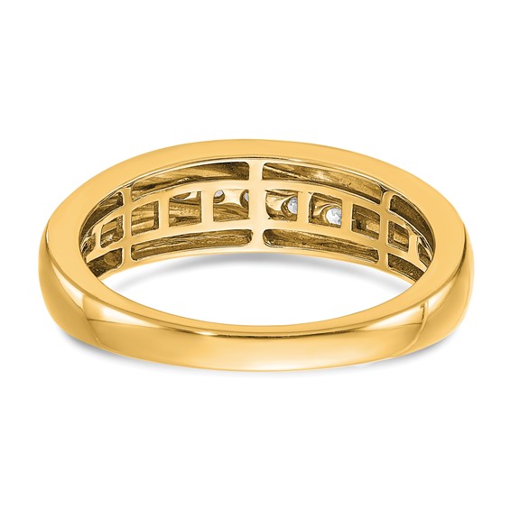 14k Yellow Gold Diamond Men's Ring