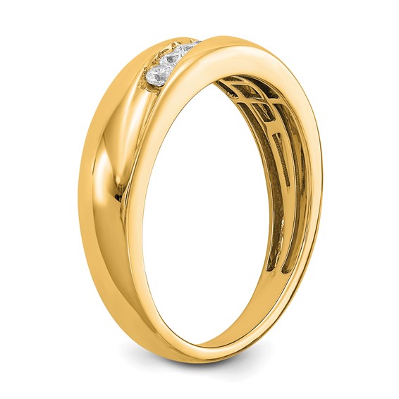 14k Yellow Gold Diamond Men's Ring